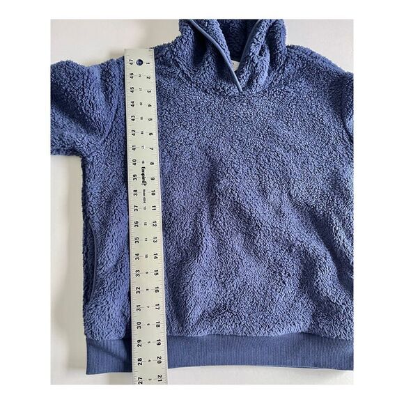 Athleta Girl So Snug Sherpa Hoodie 2.0 with pockets Damask Blue Size Large 12 - Picture 9 of 13